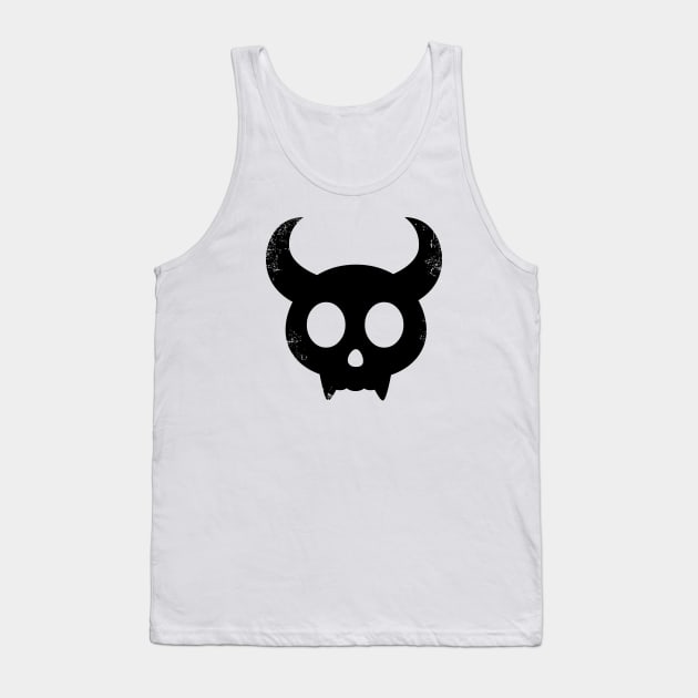 Cute Skull with Horns Tank Top by PsychicCat